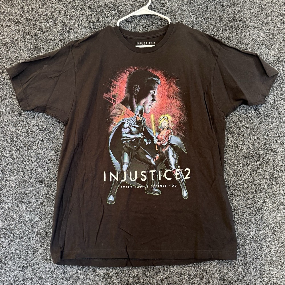 INJUSTICE 2 T SHIRT MENS XL BATMAN SUPERMAN DC COMICS LOOTCRATE BLACK - Picture 1 of 6